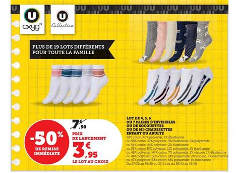 Promo Lot De Ou Paires D Invisibles Ou De Socquettes Ou De Mi