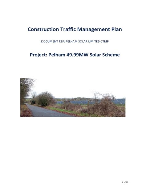 Construction Traffic Management Plan Checked Pdf