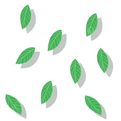 Green Leaf Material PNG Transparent Cartoon Green Fluttering Leaf