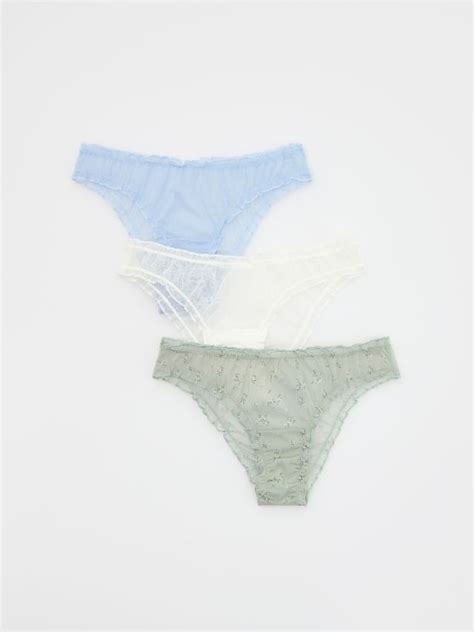 Pack de 3 bragas tipo bikini de red Color verde pálido RESERVED 641CR 07X