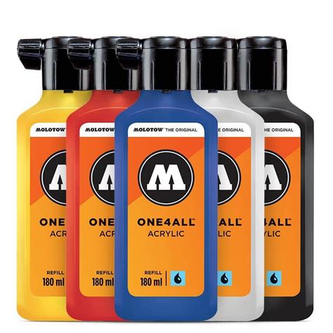 Kit De Peinture Acrylique Couleurs Primaires Molotow One4all 180ml