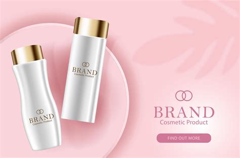 Cosmetic Advertising Banner with Realistic Bottles 962801 Vector Art at Vecteezy