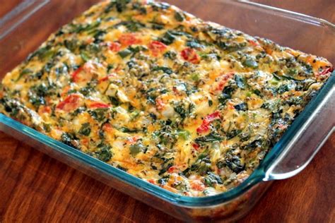 Spinach Egg Bake Cottage Cheese