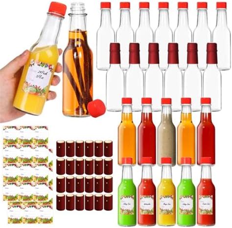 Amazon Nicebottles Hot Sauce Bottles With Red Caps Shrink Bands 5 Oz Case Of 24 Home