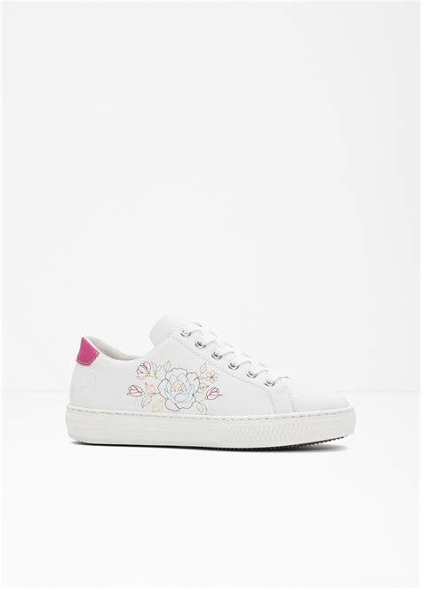 Verspielter Rieker Sneaker mit floralen Details weiß