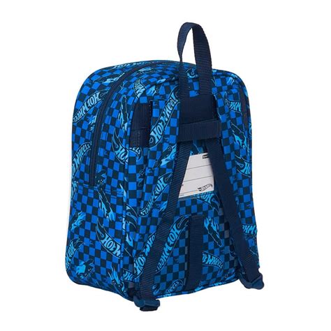 Mochila De Crian A Adapt Vel Cm Hot Wheels Azul