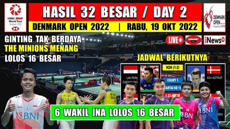 Hasil Denmark Open 2022 Hari Ini Day 2 R32 THE MINION Menang Lolos 16