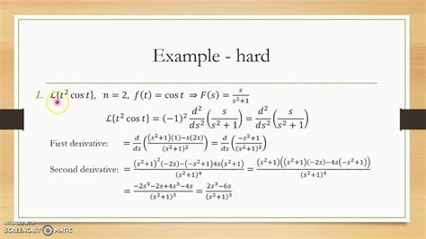 Laplace Transform Multiplication By N Th Power Of T Derivative