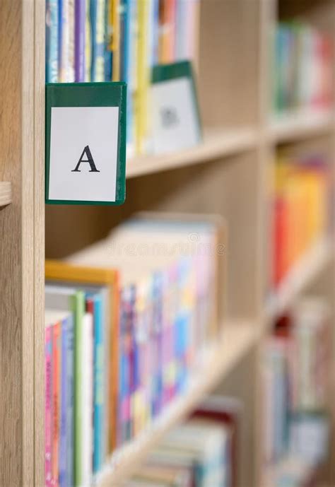 Book Shelves with Books in Library Stock Image - Image of letter ...