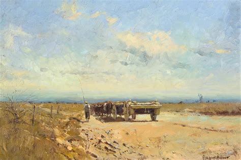 Oxwagon In Landscape By Adriaan Boshoff Strauss And Co