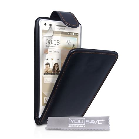 YouSave Accessories Huawei Ascend G6 Leather Effect Flip Case Black