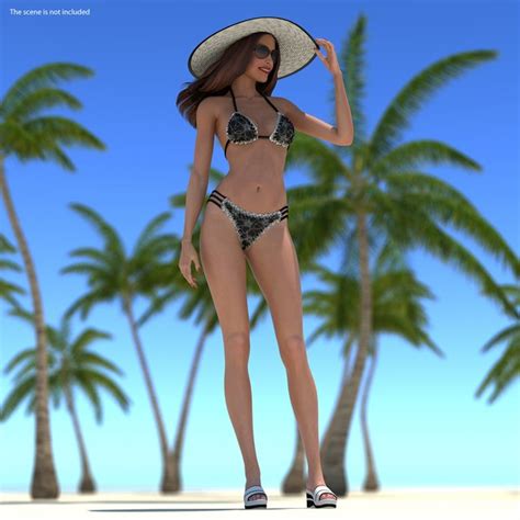 Bikini Girl Standing Pose 3D Model TurboSquid 1500037