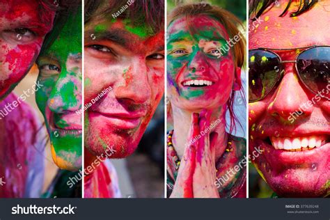 Holi Collage People Celebrate Festival Holi Stock Photo 377639248 ...