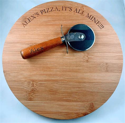 Custom Pizza Cutting Board Set Personalized Pizzeria Cutter Etsy