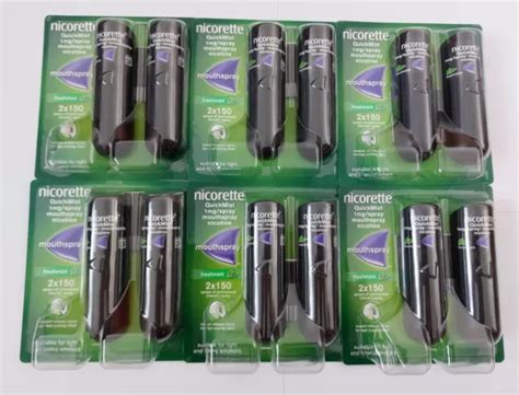 6 X NICORETTE Quickmist Freshmint Duo1 Mg 2 X 150 Nicotine Spray 6x2