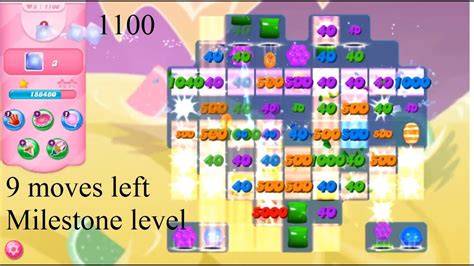 Candy Crush Saga Level 1100 3 Stars No Boosters 9 Moves Left Double Cb