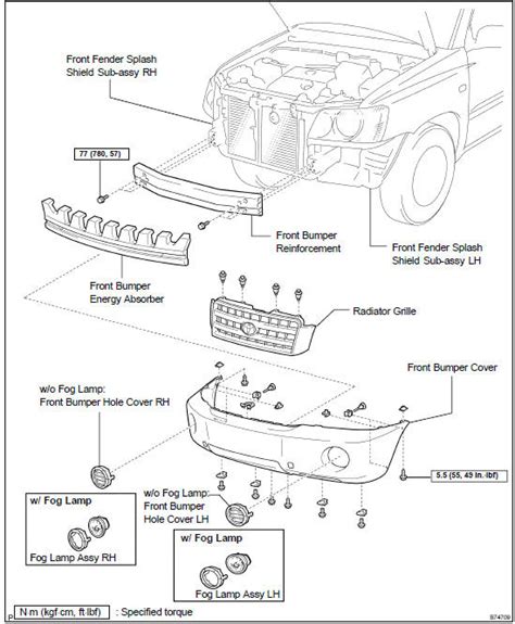 Toyota Highlander Service Manual Front Bumper Exterior Interior Trim