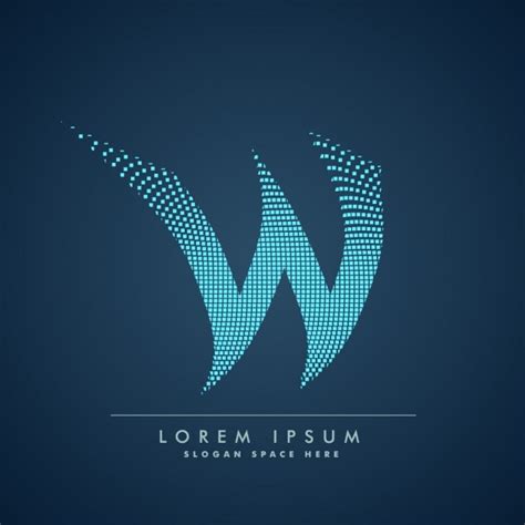 Free Vector Wavy Letter W Logo In Abstract Style