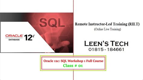 Oracle 12c SQL Workshop 1 Class 01 Introduction YouTube