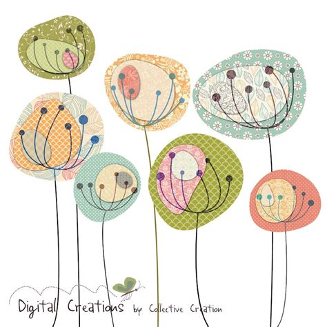 Dandelion Fields Digital Clip Art Set Personal And Commercial Use Etsy