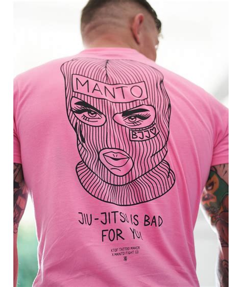 Купить Футболку MANTO X KTOF t-shirt Balaclava Pink в розовом цвете