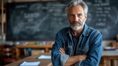 Premium Photo | Confident University Professor Standing in Front of ... 