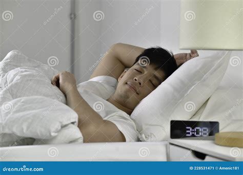 Handsome Young Asian Man Sleeping In Bed Stock Image Image Of Home