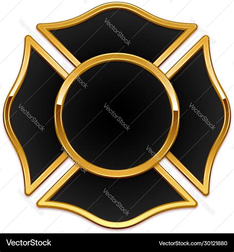 Blank fire department logo base black and gold Vector Image