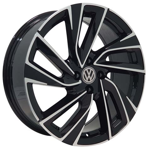 Jogo Rodas VW GOLF Monacco Chiara Aro 18 4X100 Preto Diamantado