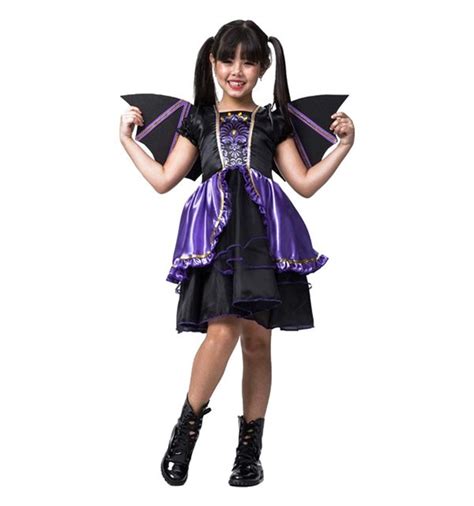 Fantasia Halloween Infantil Morcego Menina Asas