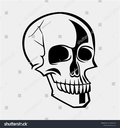 Black White Human Skull Tattoo Design Stock Vector (Royalty Free ...