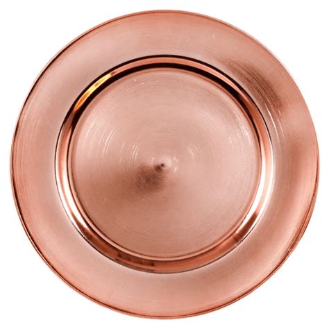 Metallic Rose Gold Plastic Charger Plates 13 In Set Of 4 Pieces