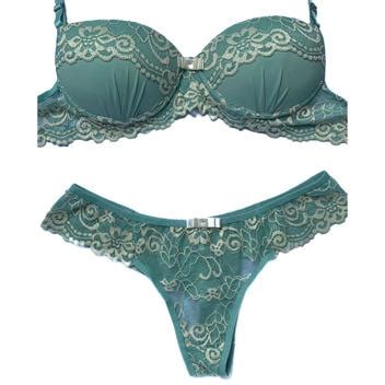 Conjunto Rendado Verde Gua Fio Duplo Lingerie Luxo Sensual Patricia Celico Lingerie