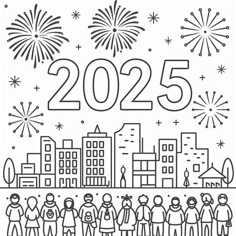 Coloriage Bonne Année et Nouvel An 2025 à imprimer sur ColoriageEnfant