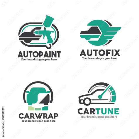 Car Service logo Template Set, Car Paint Logo, Car service Logo, Car ...