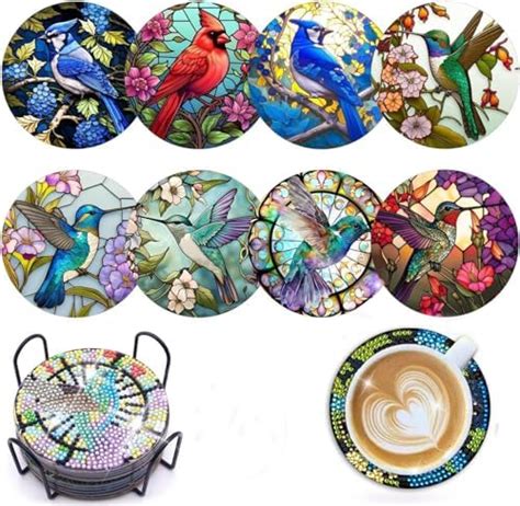 Amazon 6 Pcs Diamond Art Paintings Coasters Kits With Holder DIY