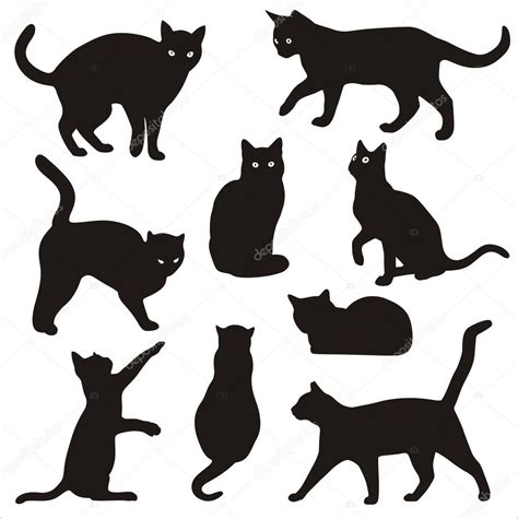 Silhouettes Of Cats — Stock Vector © Erinvilar 23761455