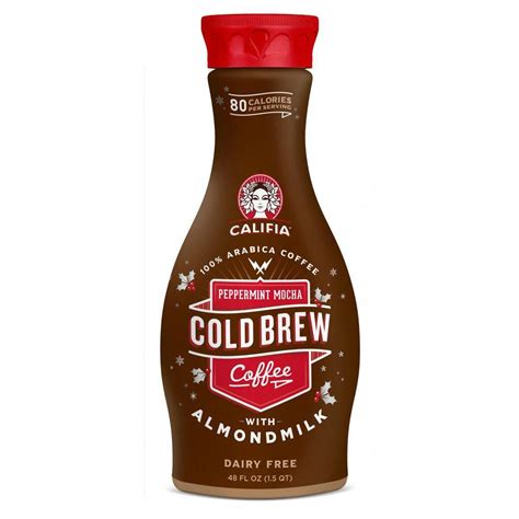 Califia Farms Peppermint Mocha Cold Brew Coffee 48 Oz Peppermint