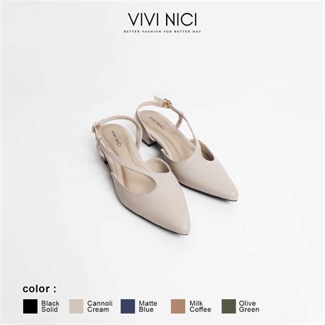 Jual VIVI NICI Eliza Sepatu Sandal Mules Wanita Hak 3 Cm Shopee