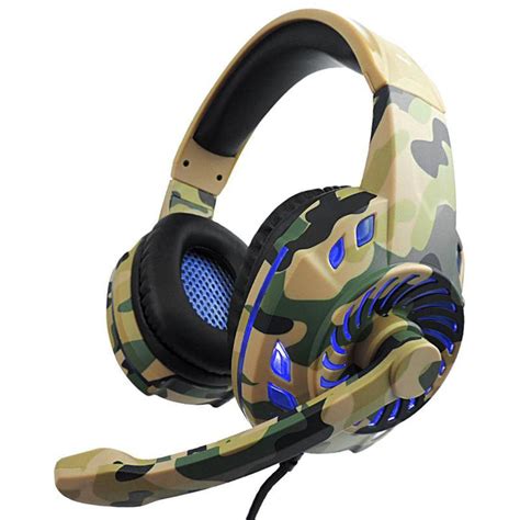 Fone De Ouvido Gamer Camuflado Led Usb Headset Pc Komc Headset Gamer