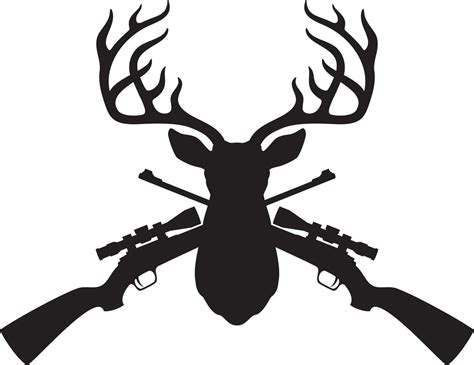 Deer Head And Crossed Hunting Rifles 18848480 Vector Art At Vecteezy