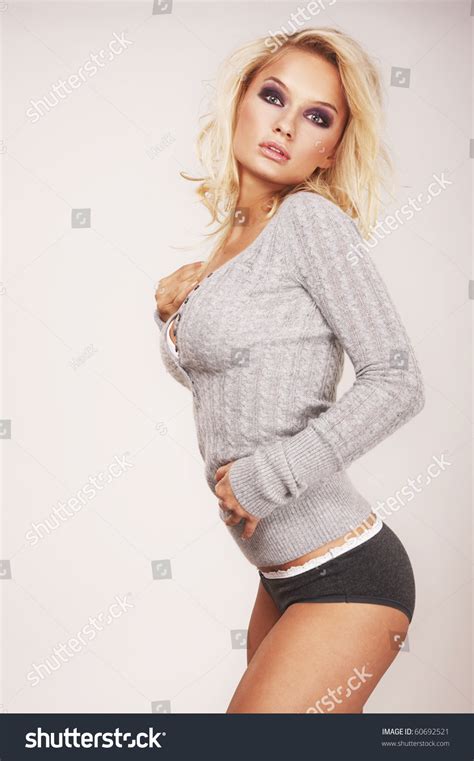 Beautiful Sexy Blonde Girl Wearing Underwear Stock Photo Shutterstock