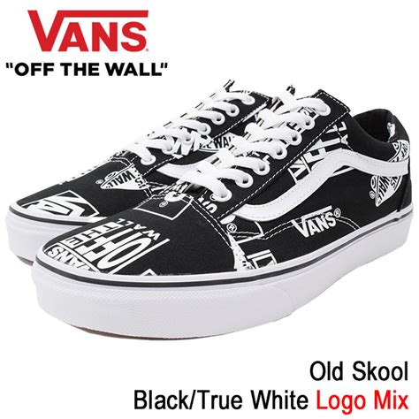 【楽天市場】バンズ Vans スニーカー メンズ 男性用 オールドスクール Blacktrue White ロゴミックスvans Vn