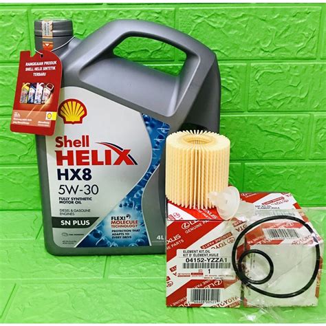 Jual Oli Mesin Shell Helix HX8 5W 30 4L Paket Filter Oli New Alphard