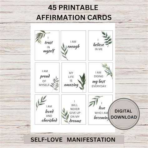 Positive Affirmation Cards Self Love Positive Affirmation Cards