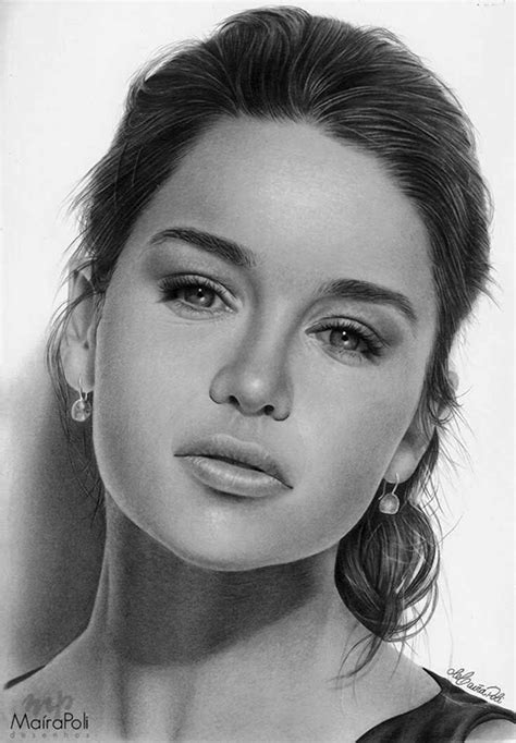 Emilia Clarke Maíra Poli Graphite 2014 Figurative Realism Art