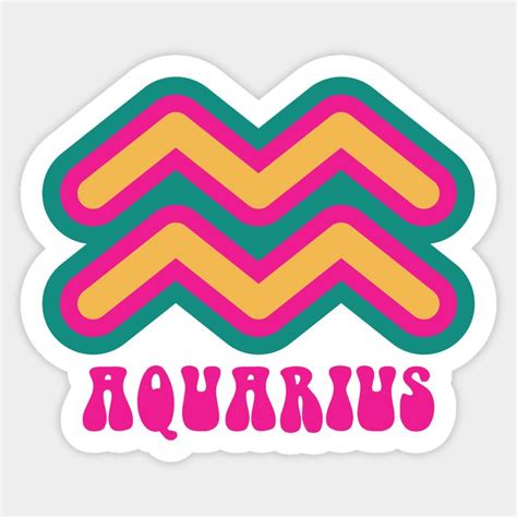 Aquarius Vintage Soul Zodiac Sign By Centeringmychi Cool Stickers