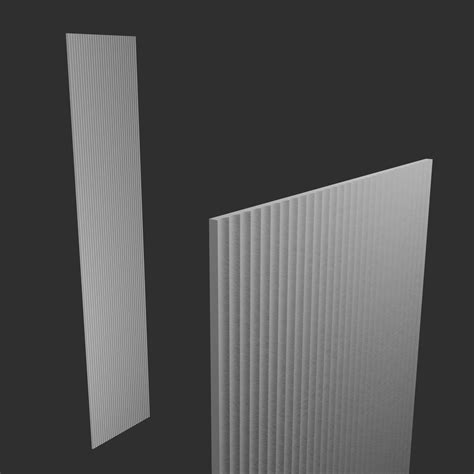 fluted wall panel   panels models blenderkit