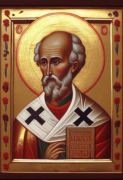 Premium Ai Image Saint Nicholas Orthodox Icon Painted Style Digital