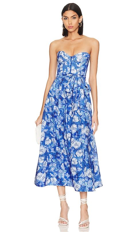 Bardot Vibrant Floral Midi Dress in Blue Foral | REVOLVE